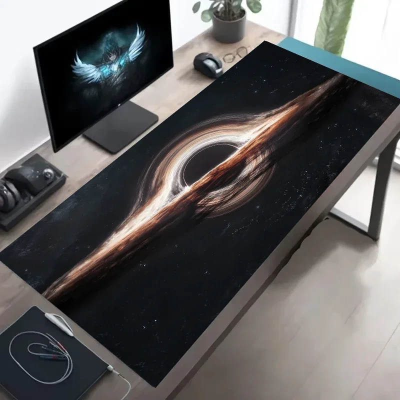 Gaming Keyboard Mini - 코스믹 블랙홀 마우스 패드, 900x450mm, 대형,