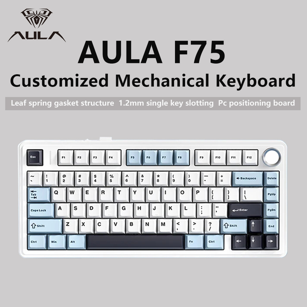 Gaming Keyboard Hot Swappable - AULA F75 2.4G 무선 블루투스 유선