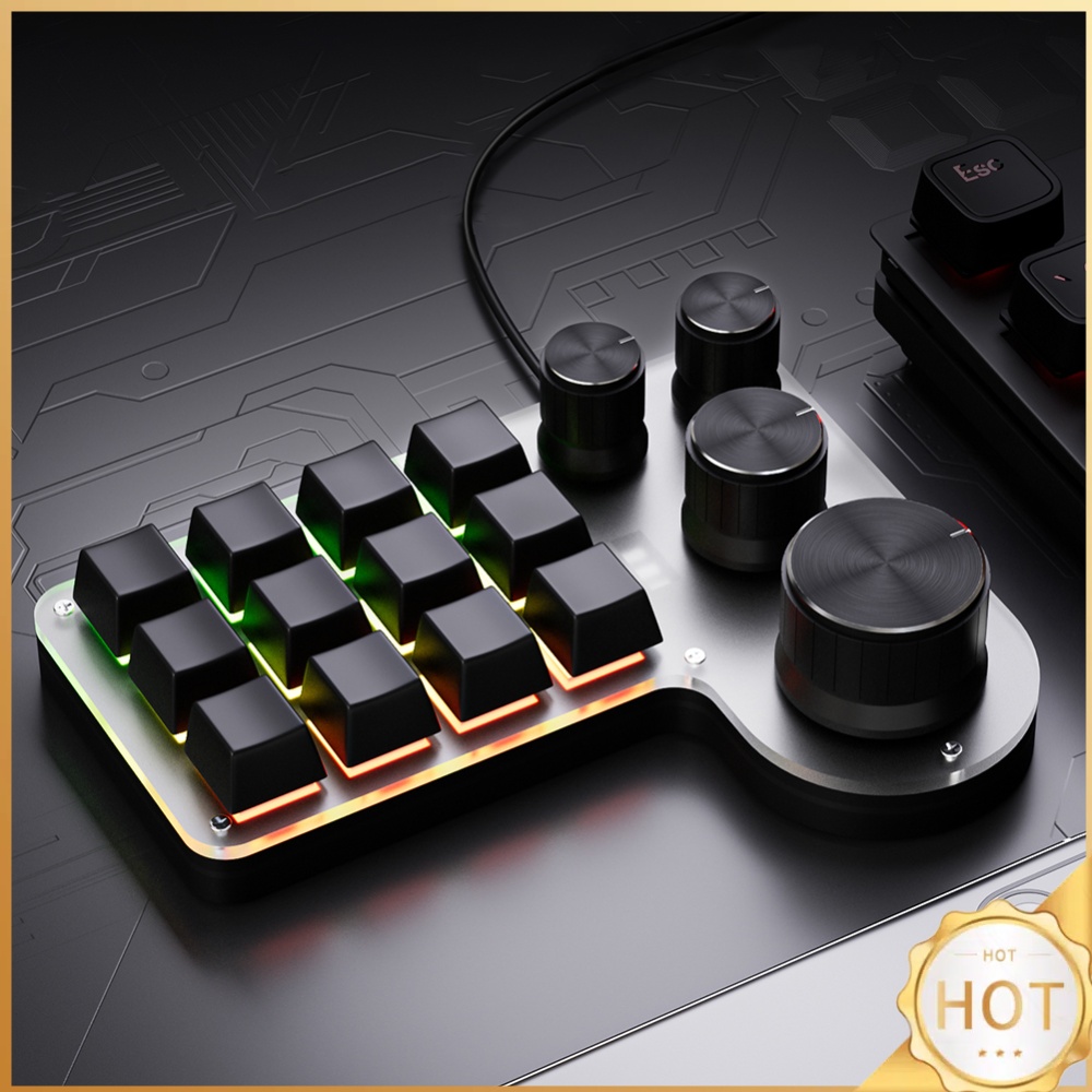 Gaming Keyboard Mini - 12키 4노브 RGB 프로그래밍 매크로 커스텀
