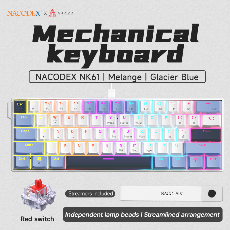 AJAZZ NK61 유선 기계식 게이밍 키보드, 모든  - Gaming Keyboard Hot Swappable 리뷰 및 가격