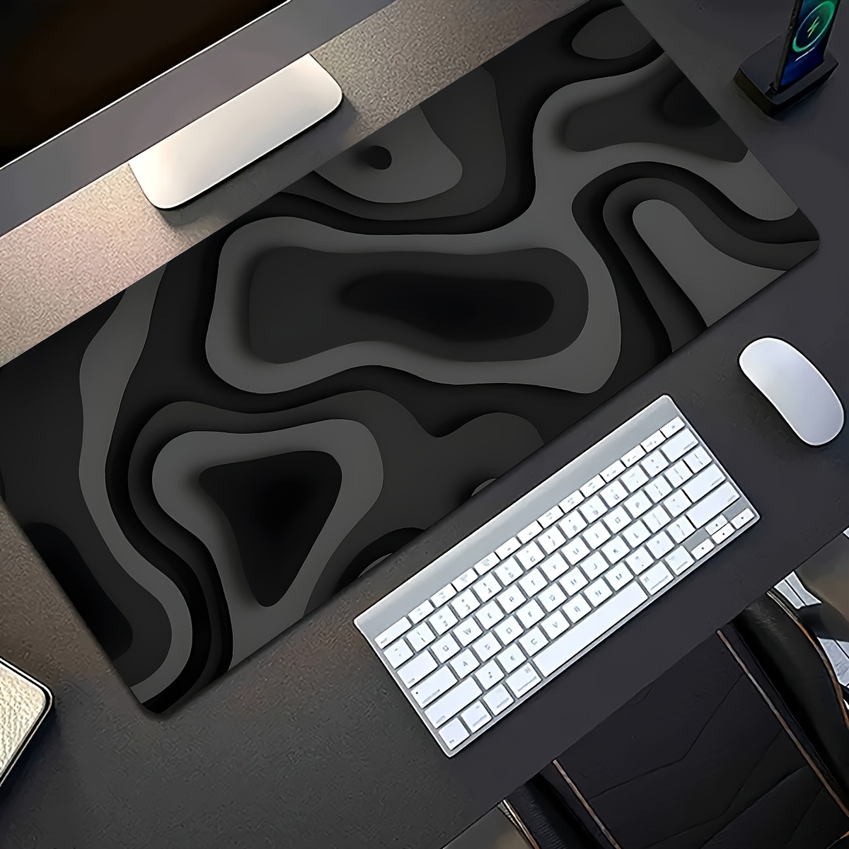 블랙 그레이 스월 디자인 대형 마우스 패드 데스크 매트 - Gaming Keyboard High Ground 리뷰 및 가격