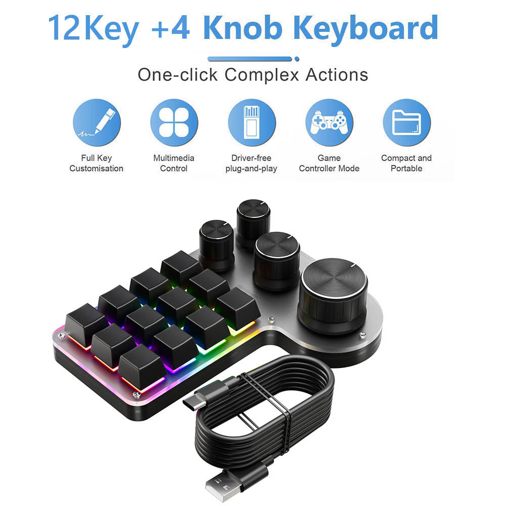 12키 4노브 RGB 프로그래밍 매크로 커스텀 키보드  - Gaming Keyboard Mini 리뷰 및 가격